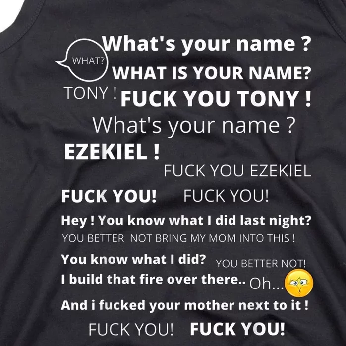 Funny Meme Tony And Ezekiel Hey Whats Your Name Tank Top