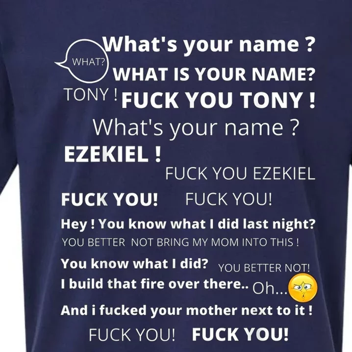 Funny Meme Tony And Ezekiel Hey Whats Your Name Sueded Cloud Jersey T-Shirt