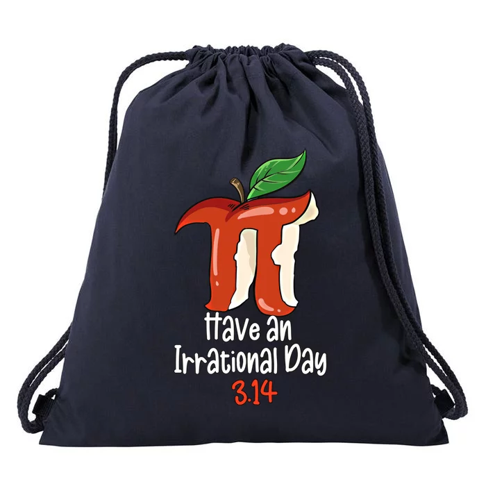 Funny Math Teacher Apple Decor For Happy 3 14 Pi Day Gift Drawstring Bag