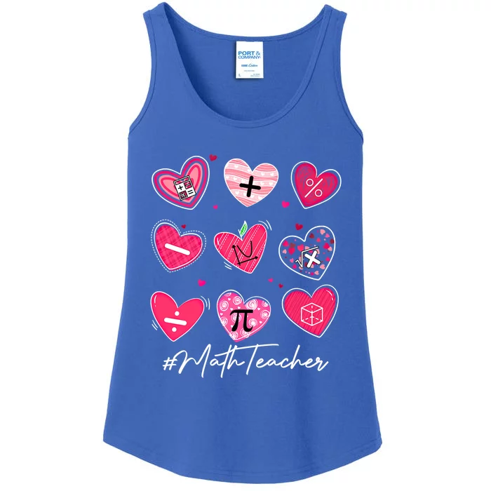 Funny Math Teacher Valentine's Day Pi Math Lover Outfits Gift Ladies Essential Tank