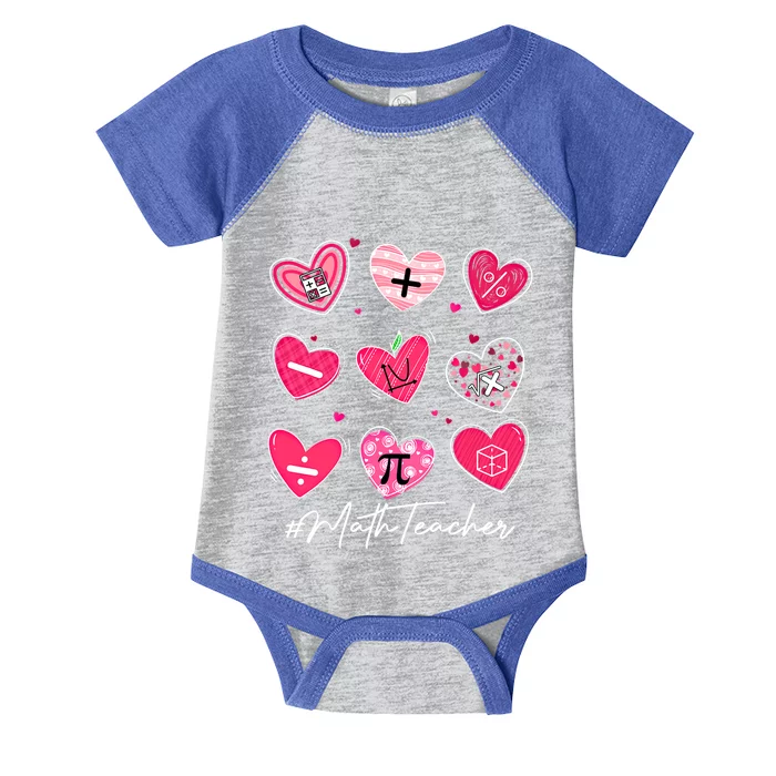 Funny Math Teacher Valentine's Day Pi Math Lover Outfits Gift Infant Baby Jersey Bodysuit