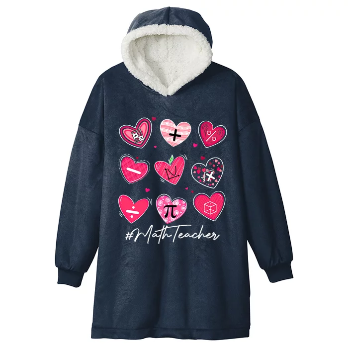 Funny Math Teacher Valentine's Day Pi Math Lover Outfits Gift Hooded Wearable Blanket