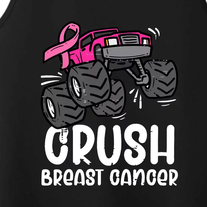 Funny Monster Truck Pink Breast Cancer Awareness Gift Performance Tank