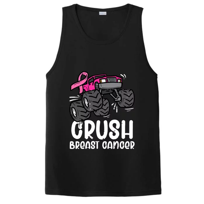 Funny Monster Truck Pink Breast Cancer Awareness Gift Performance Tank