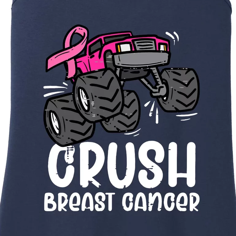 Funny Monster Truck Pink Breast Cancer Awareness Gift Ladies Essential Tank