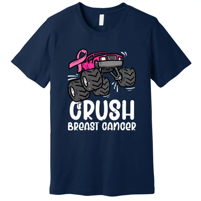 Funny Monster Truck Pink Breast Cancer Awareness Gift Premium T-Shirt