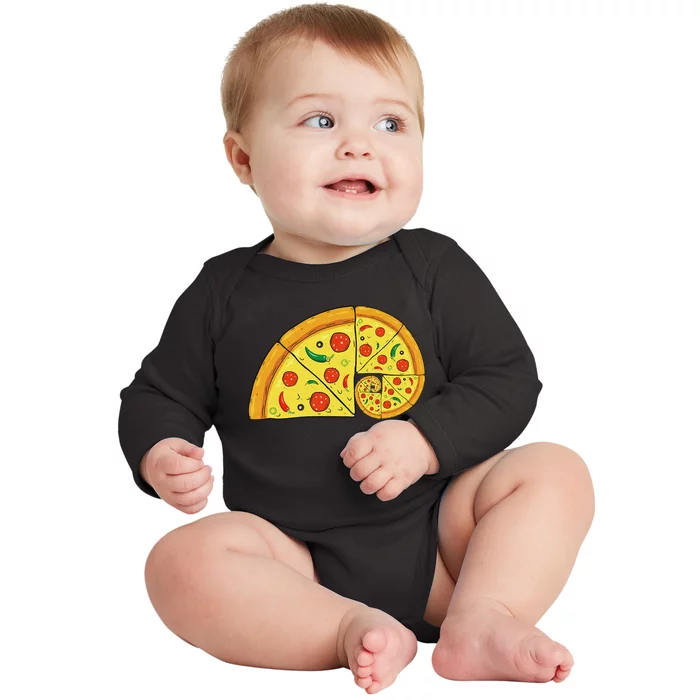 Funny Maths Teacher Nerd Volume Pizza Math Nerds Baby Long Sleeve Bodysuit