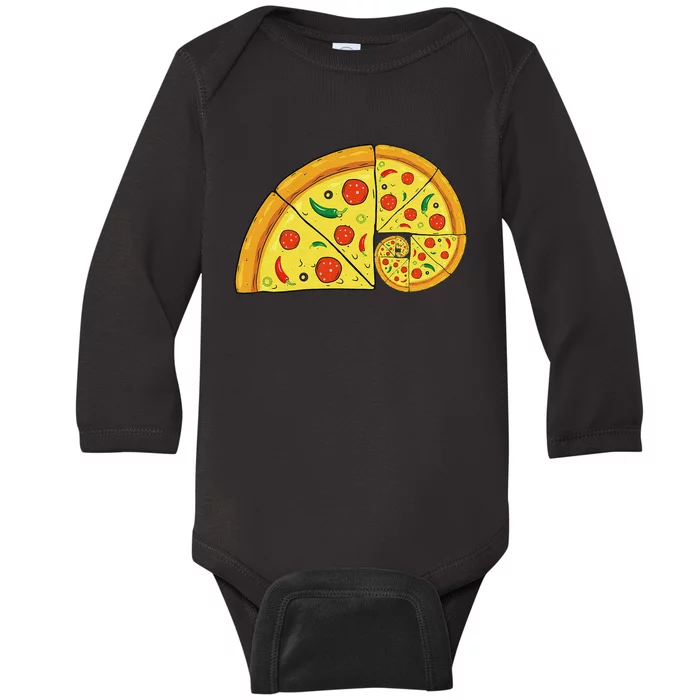 Funny Maths Teacher Nerd Volume Pizza Math Nerds Baby Long Sleeve Bodysuit