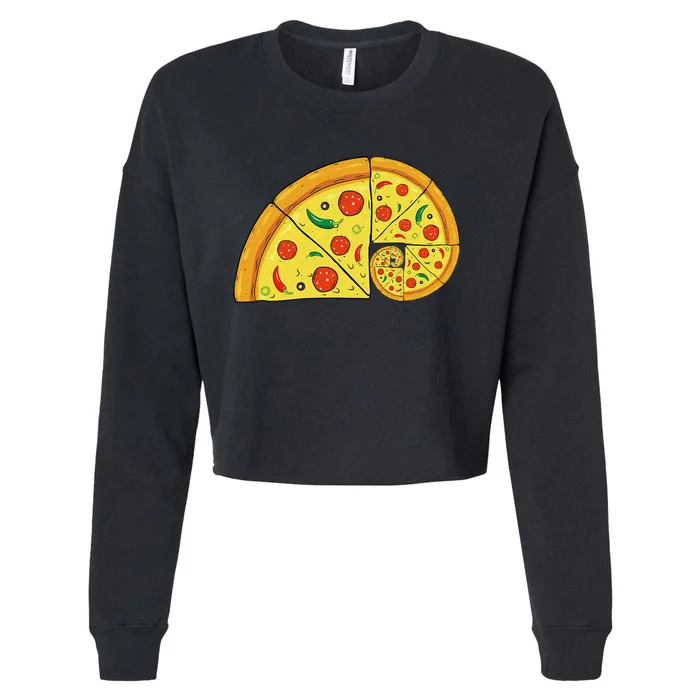 Funny Maths Teacher Nerd Volume Pizza Math Nerds Cropped Pullover Crew