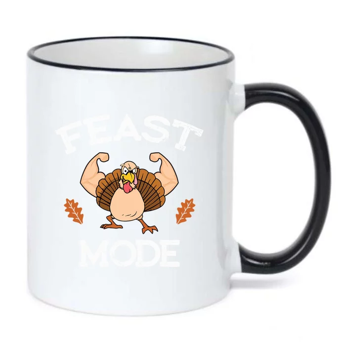 Feast Mode Thanksgiving Muscle Turkey Funny Holiday Gift Great Gift Black Color Changing Mug