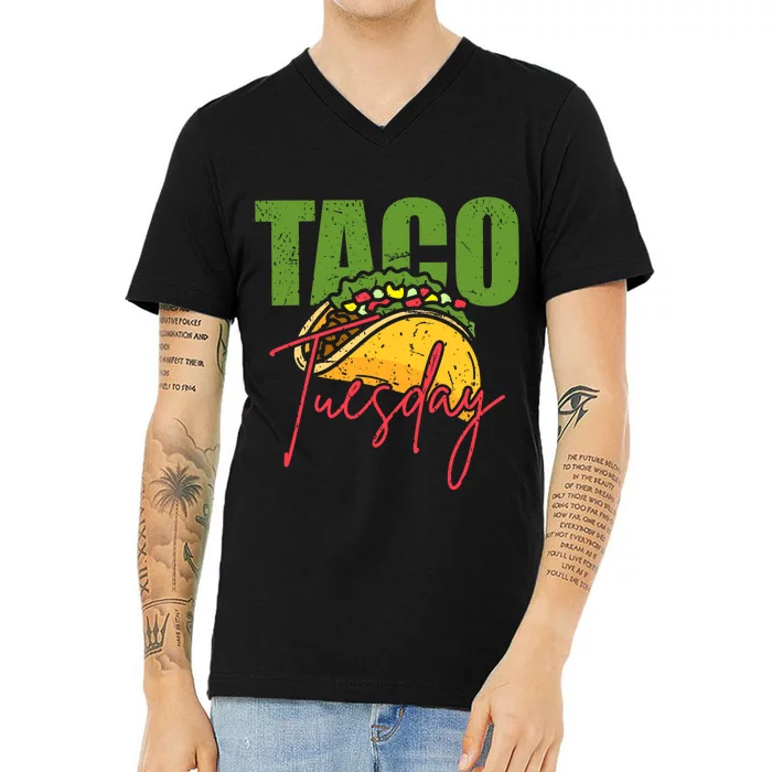 Funny Mexican Taco Lover Taco Tuesday Foodie Mexico Taco V-Neck T-Shirt