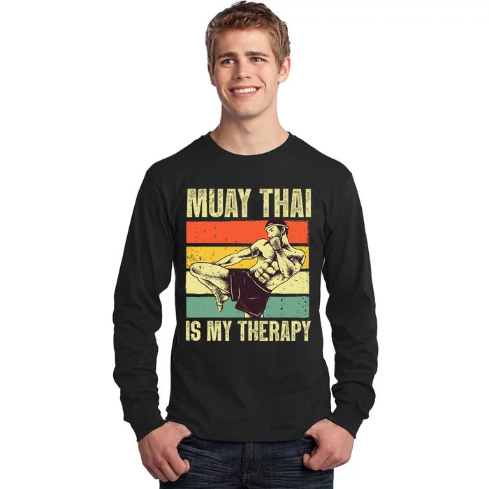 Funny Muay Thai For Men Women Kids Muay Thai Boxing Tall Long Sleeve T-Shirt