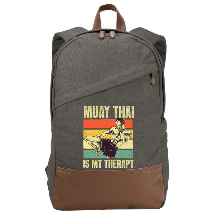 Funny Muay Thai For Men Women Kids Muay Thai Boxing Cotton Canvas Backpack