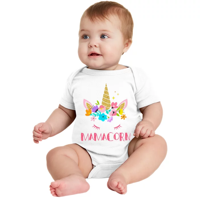 Funny Mamacorn Unicorn Costume Mom Mother's Day Baby Bodysuit