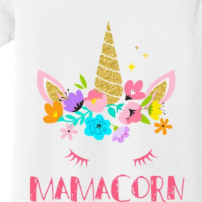 Funny Mamacorn Unicorn Costume Mom Mother's Day Baby Bodysuit