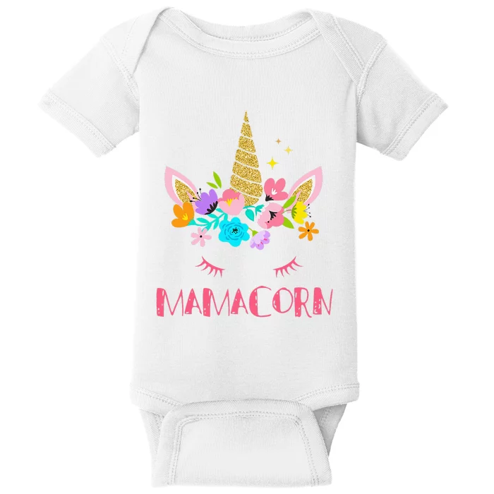 Funny Mamacorn Unicorn Costume Mom Mother's Day Baby Bodysuit