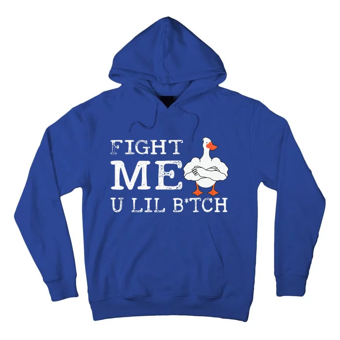 Fight Me U Lil Bitch Muscle Duck Tall Hoodie