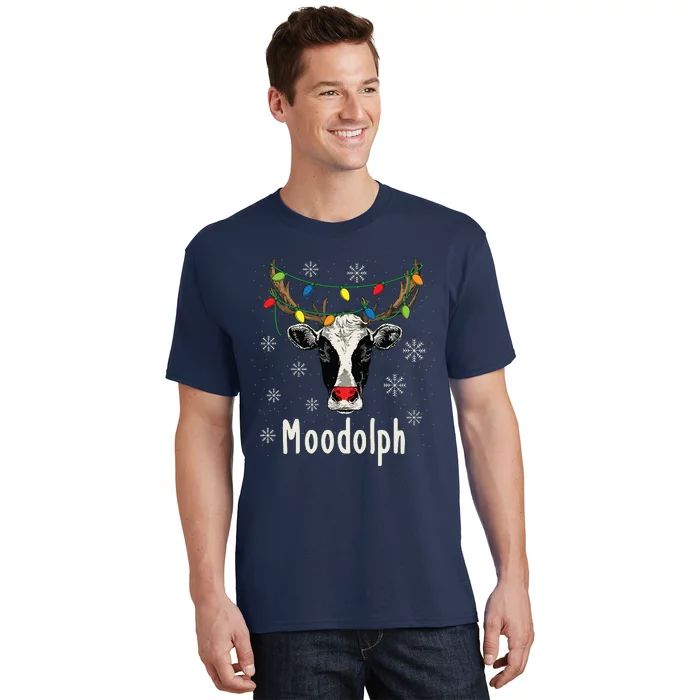 Funny Moodolph Ugly Christmas Cow Farmer Pun T-Shirt