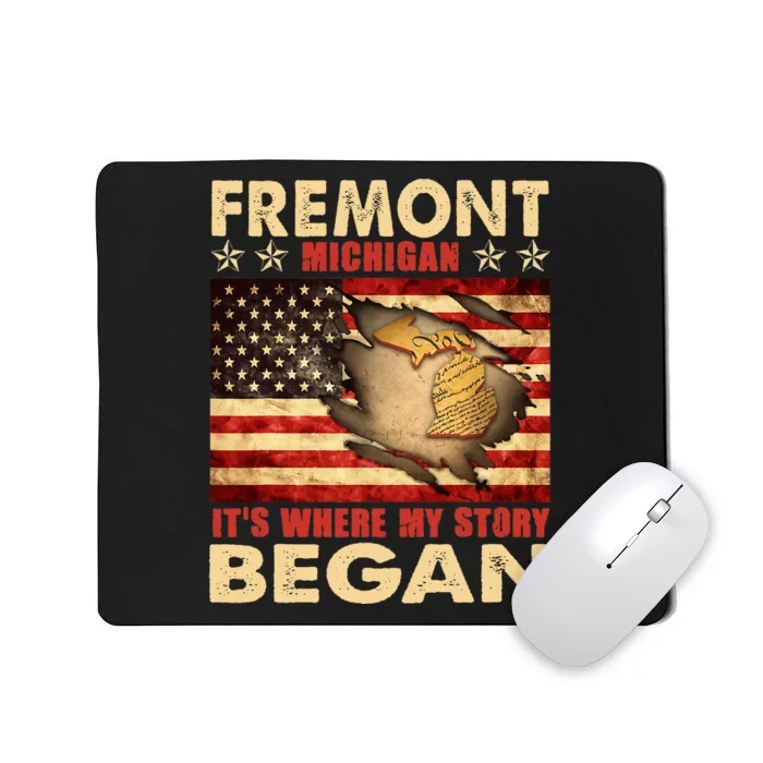 Fremont Michigan Usa Flag Mousepad