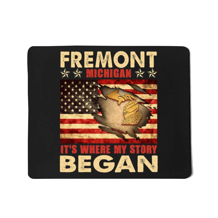 Fremont Michigan Usa Flag Mousepad