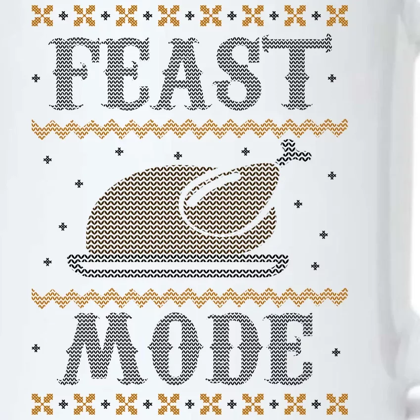 Feast Mode Ugly Sweater Thanksgiving Dinner Black Color Changing Mug