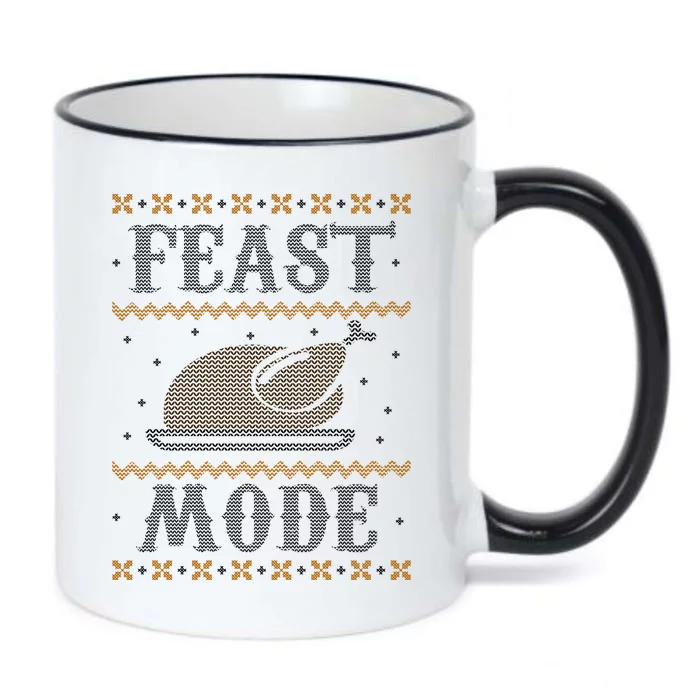 Feast Mode Ugly Sweater Thanksgiving Dinner Black Color Changing Mug