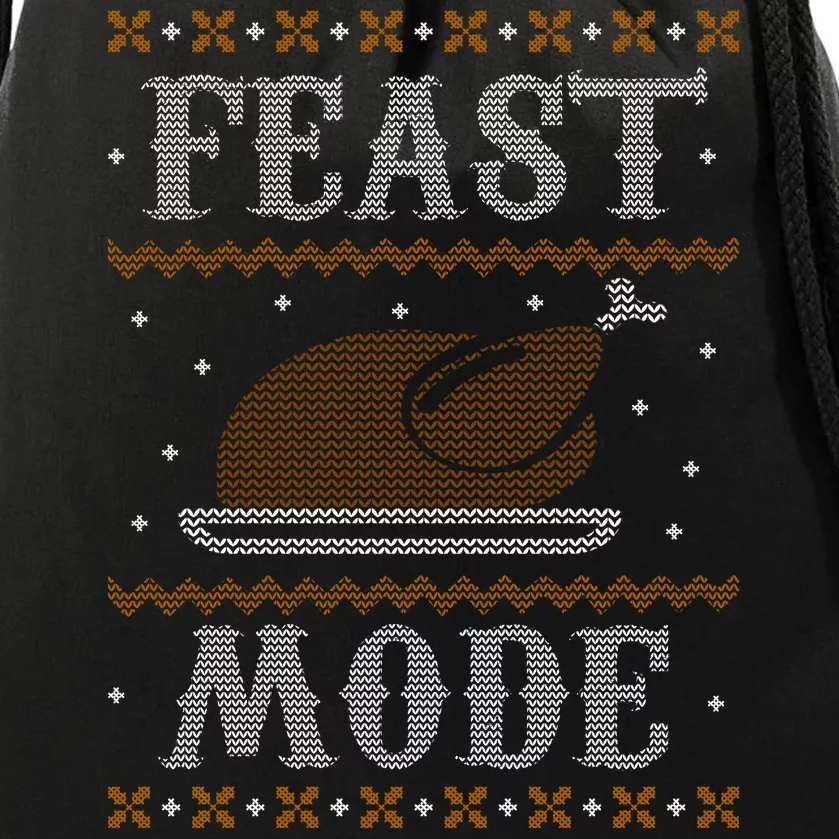 Feast Mode Ugly Sweater Thanksgiving Dinner Drawstring Bag