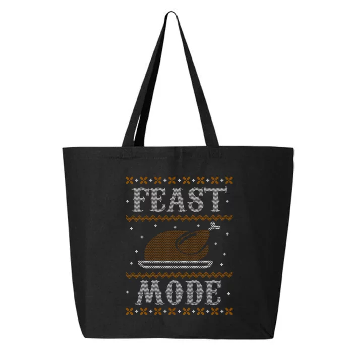 Feast Mode Ugly Sweater Thanksgiving Dinner 25L Jumbo Tote