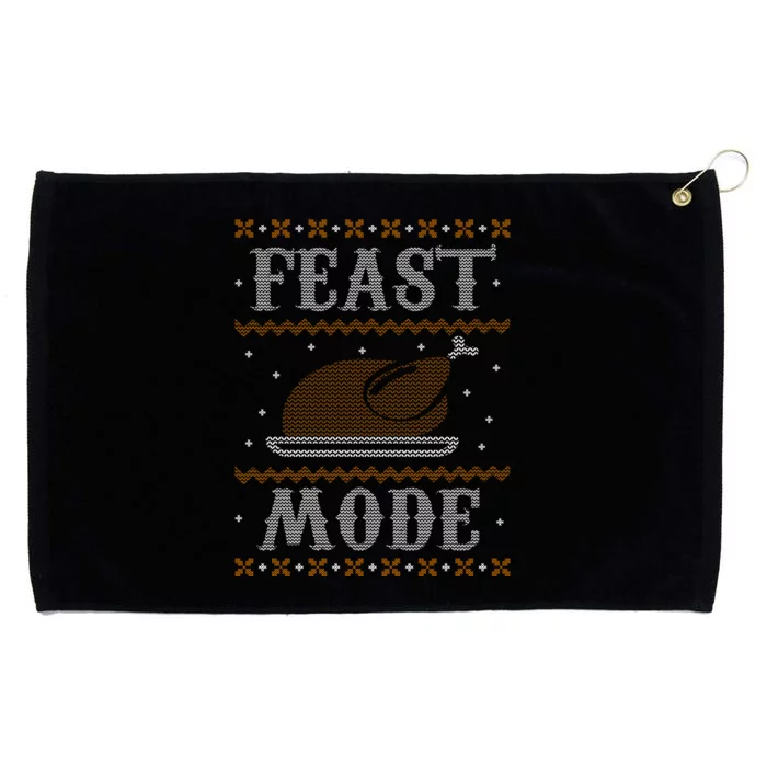 Feast Mode Ugly Sweater Thanksgiving Dinner Grommeted Golf Towel