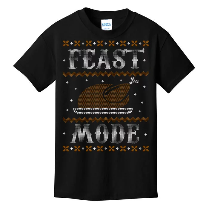 Feast Mode Ugly Sweater Thanksgiving Dinner Kids T-Shirt