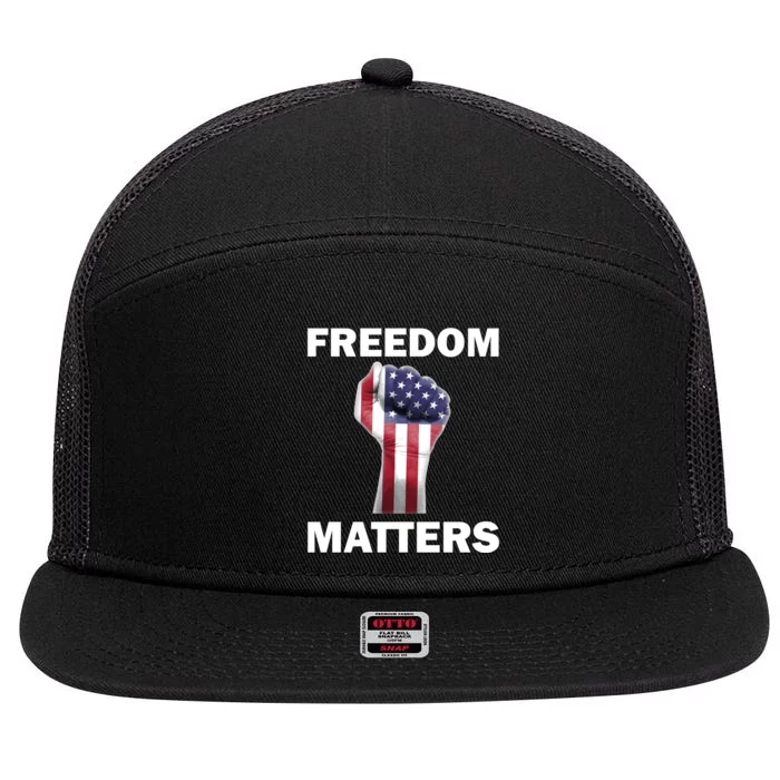 Freedom Matters USA American Fist 7 Panel Mesh Trucker Snapback Hat