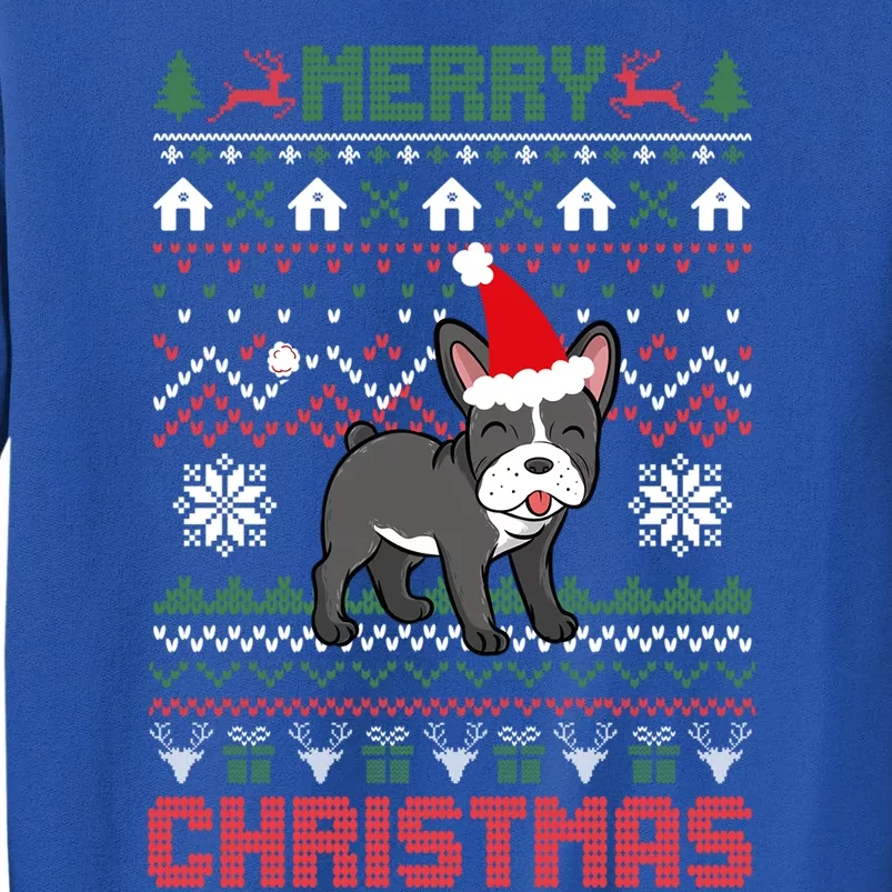 Funny Merry Ugly Christmas Sweater French Bulldog Santa Hat Gift Sweatshirt