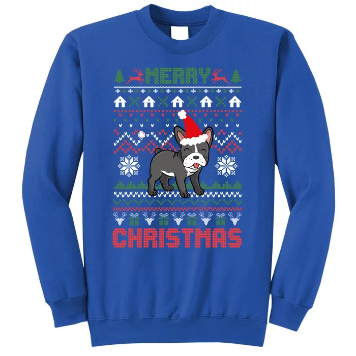 Funny Merry Ugly Christmas Sweater French Bulldog Santa Hat Gift Sweatshirt