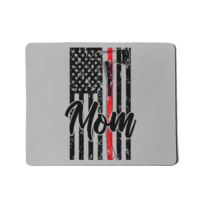 Firefighter Mom Us Flag Fire Mother Of A Fire Meaningful Gift Mousepad