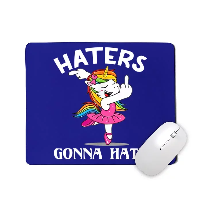 Funny Magical Unicorn Middle Finger Haters Gonna Hate Gift Mousepad