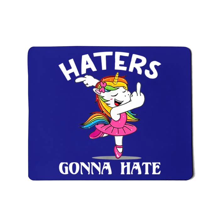 Funny Magical Unicorn Middle Finger Haters Gonna Hate Gift Mousepad