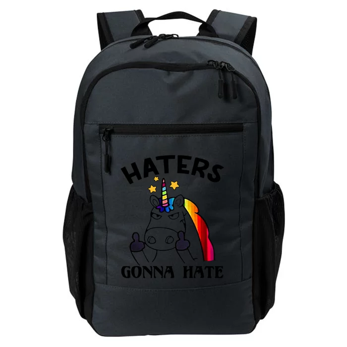 Funny Magical Unicorn Middle Finger Haters Gonna Hate Gift Daily Commute Backpack