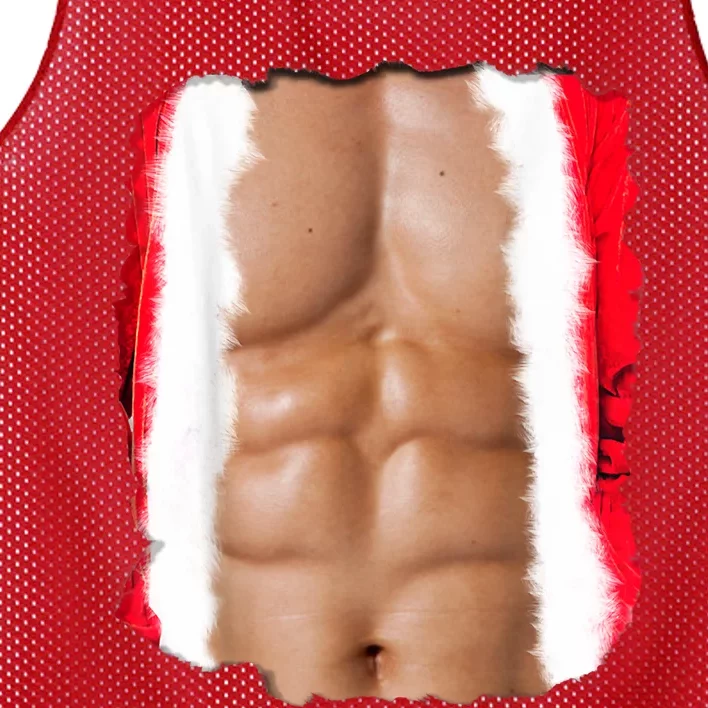 Fake Muscle Under Christmas Clothes Chest Six Pack Abs Mesh Reversible Basketball Jersey Tank