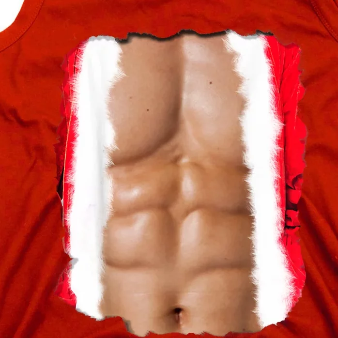 Fake Muscle Under Christmas Clothes Chest Six Pack Abs Tank Top