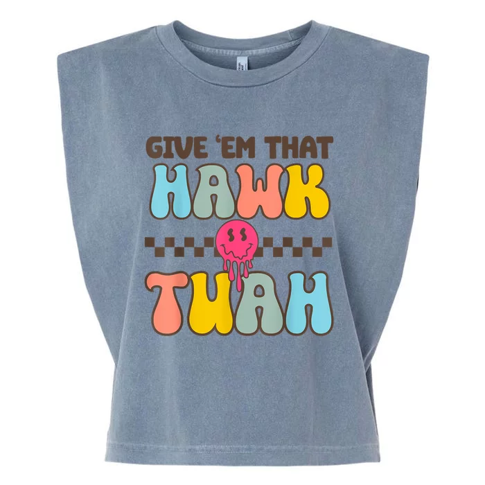 Funny Meme Viral Video Western Country Accent Hawk Tuah Gift Garment-Dyed Women's Muscle Tee