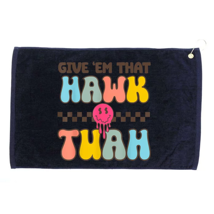 Funny Meme Viral Video Western Country Accent Hawk Tuah Gift Grommeted Golf Towel