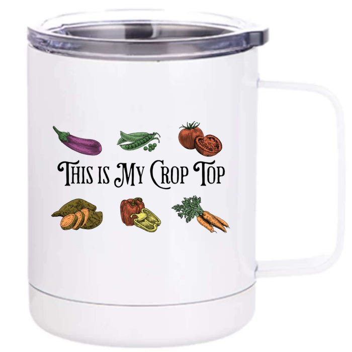 Farmers Market Vibes My Crop Top Farm Vegetable Garden Gift Front & Back 12oz Stainless Steel Tumbler Cup