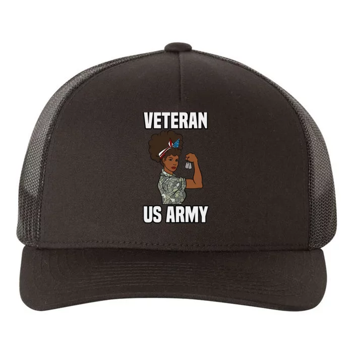 Female Melanin Veteran of the US Army Soldier Veterans Day Yupoong Adult 5-Panel Trucker Hat