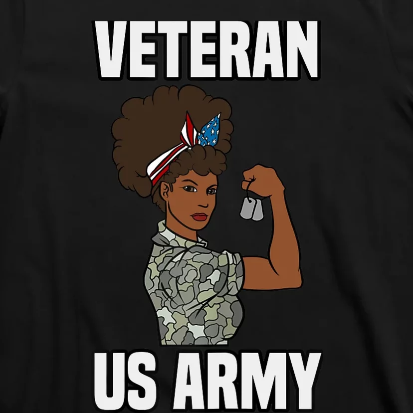 Female Melanin Veteran of the US Army Soldier Veterans Day T-Shirt