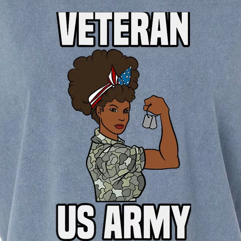 Female Melanin Veteran of the US Army Soldier Veterans Day Garment-Dyed Women's Muscle Tee