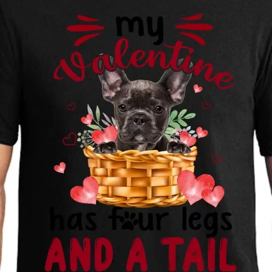 Funny My Valentine Has Four Legs French Bulldog Dog Lover Gift Pajama Set