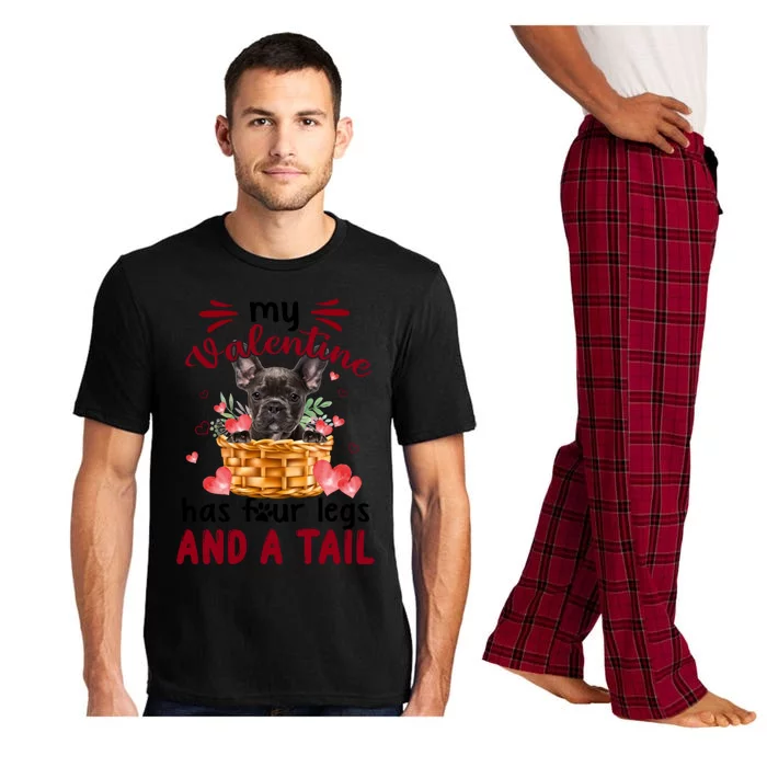 Funny My Valentine Has Four Legs French Bulldog Dog Lover Gift Pajama Set