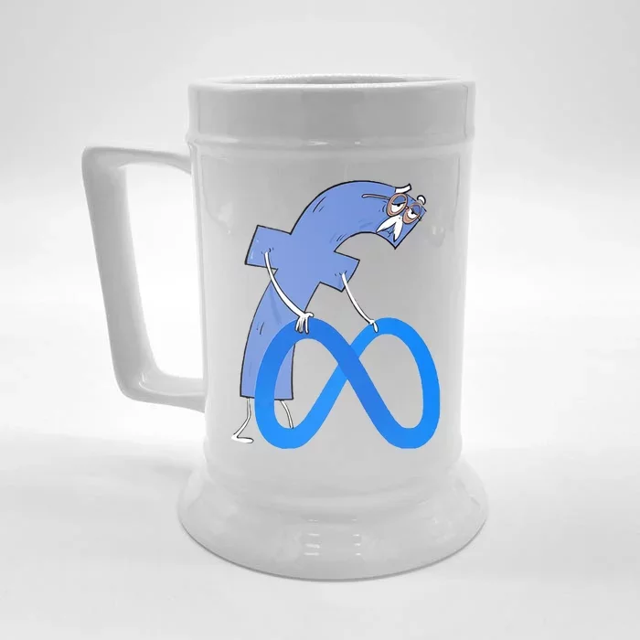 F*ck Meta Verse Facebook Front & Back Beer Stein