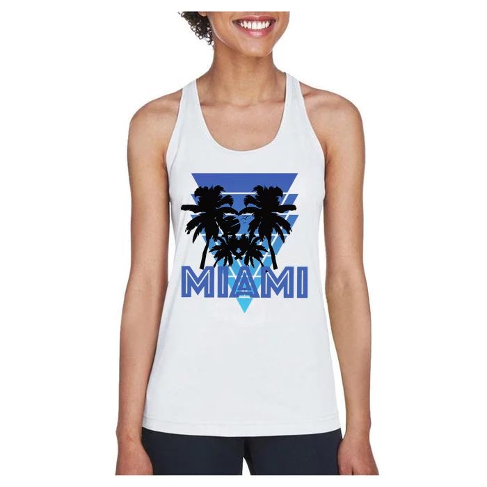 Florida Miami Vintage Palm Trees Women's Racerback Tank