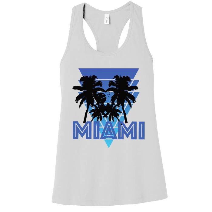 Florida Miami Vintage Palm Trees Women's Racerback Tank